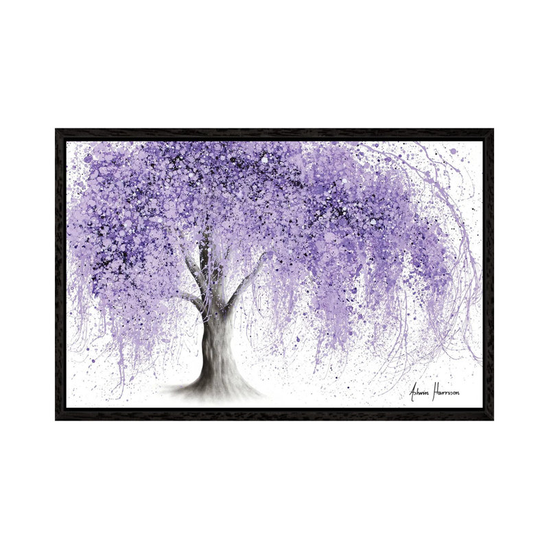 Purple Wishing Willow by Ashvin Harrison - Print on Canvas, 101.6 cm H x 66.04 cm W, Black Framed
