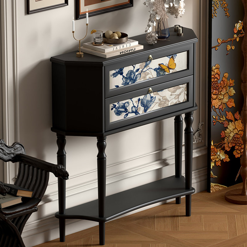 Console rétro en bois massif multifonctionnel