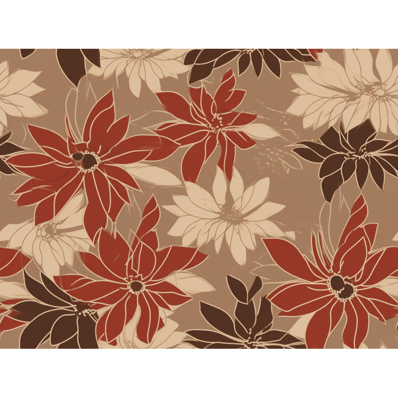 Motif floral de rideaux de fenêtre bruns-6017, L 20 po x L 82 po