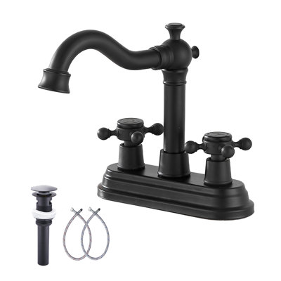 Centerset 2-handle Bathroom Faucet with Drain Assembly