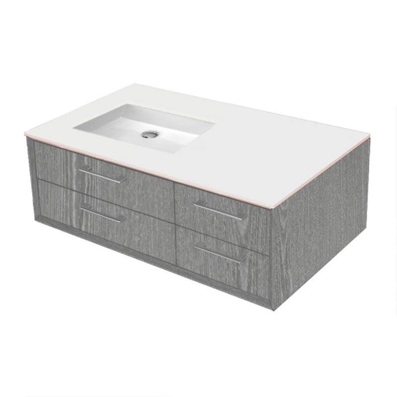 Gemelli 36'' W Vanity Top, Polished White