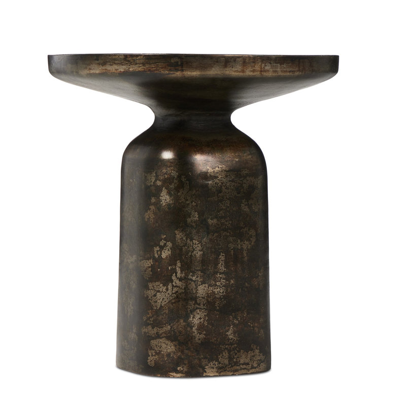Stelle Iron Top End Table, Distressed Bronze