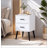 2-Drawer Nightstand With Metal Legs And Handles, Modern Minimalist Design For Compact Spaces