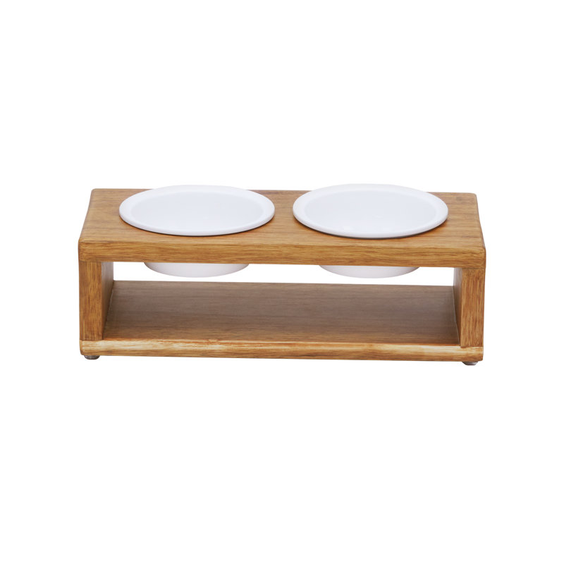 Teamson Pets Elevated 2- Dish Pet Feeder