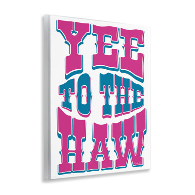 Plaque murale typographique Yee To The Haw, design par Susan Ball