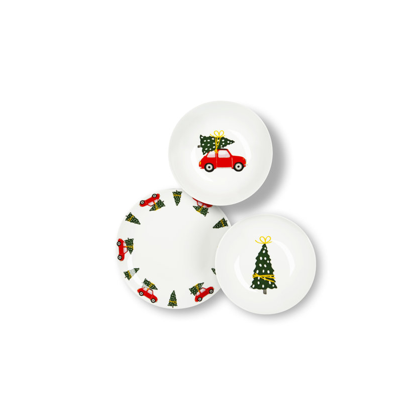 Ready For Christmas Piece Porcelain China Dinnerware Set - Service for 6