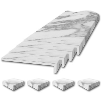 Ensemble de garniture de rebord de fenêtre FlexStone en blanc Calacatta