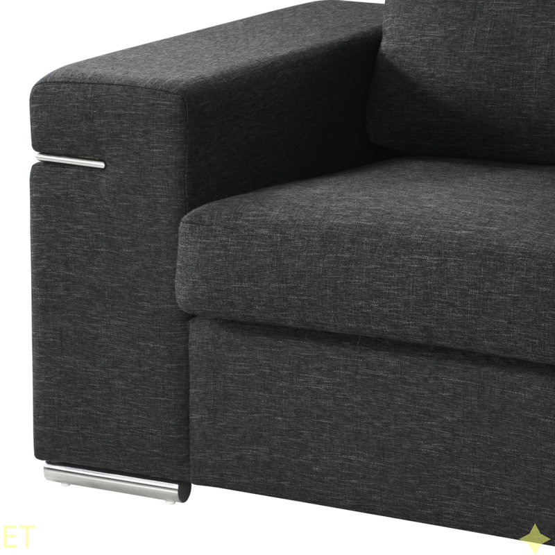 Chaise avec accoudoirs en tissu Gianna, Lin noir