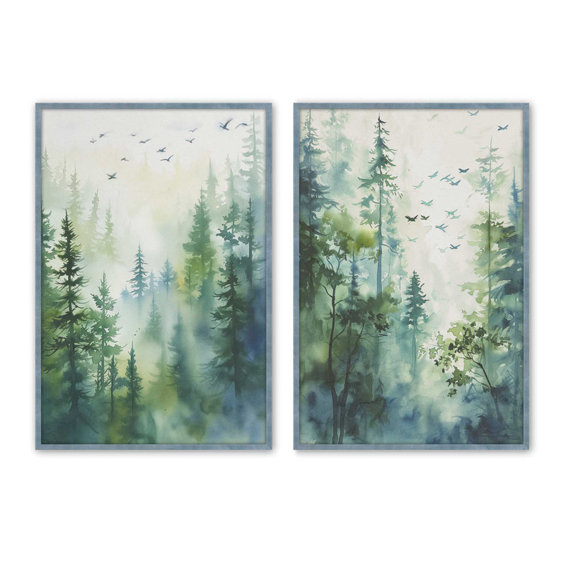 «Serene Forest In Flight», H 15,25 po x l 12,25 po, Ciel électrique