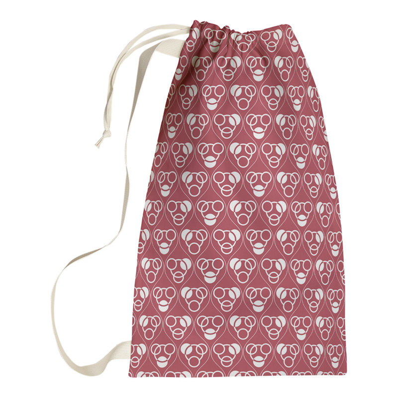 Sac à linge Classic Circles Waves, H 36 po x l 28 po x P 1,5 po, Rouge/blanc