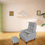 Fauteuil de salon avec plusieurs angles et rembourrage en mousse dans un tissu inclinable gris moderne
