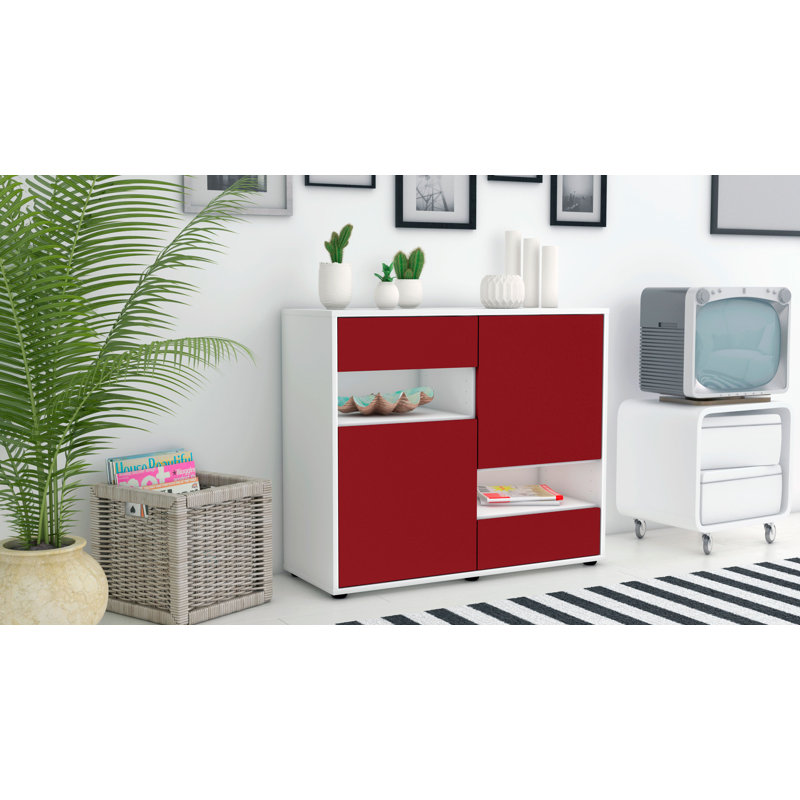 Ramsel 92cm Sideboard, White/Red