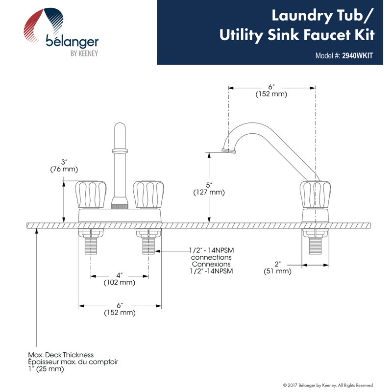 Bélanger Double Handle Centerset Laundry Faucet