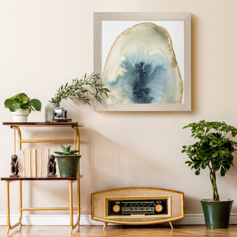 «Croped Geodes II», reproduction d'art sur toile encadrée, H 27,5 po x l 27,5 po x P 1,5 po, Cadre blanc