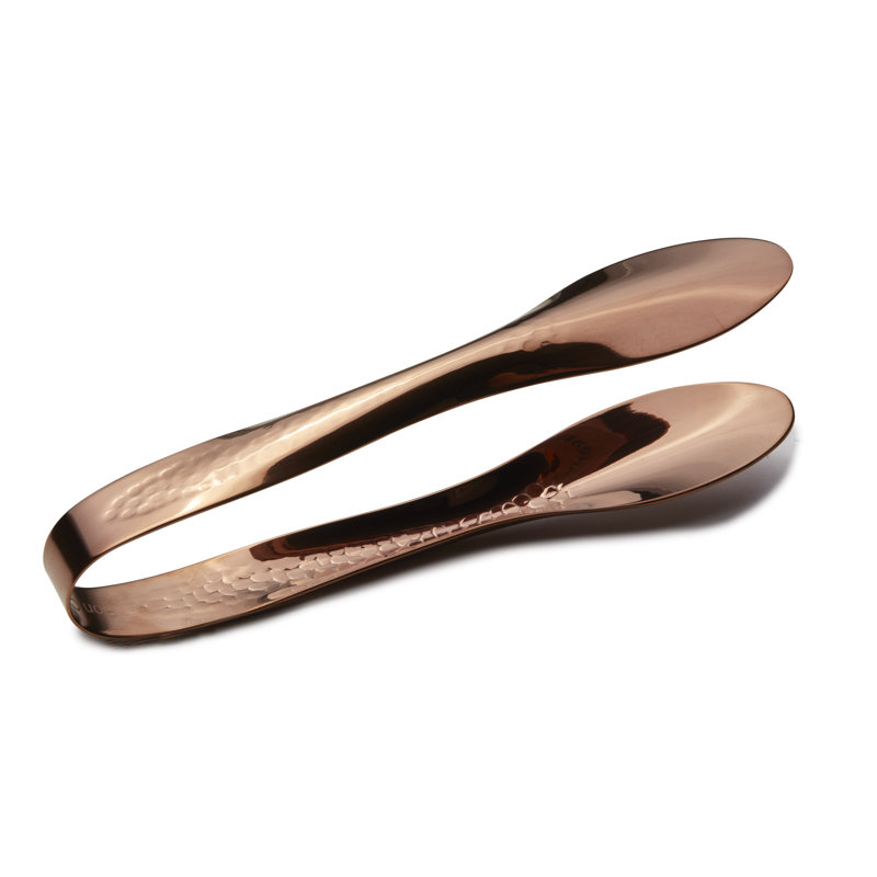 Stainless Steel Salad / Serving Tongs, Hammered Finish Rose Gold
