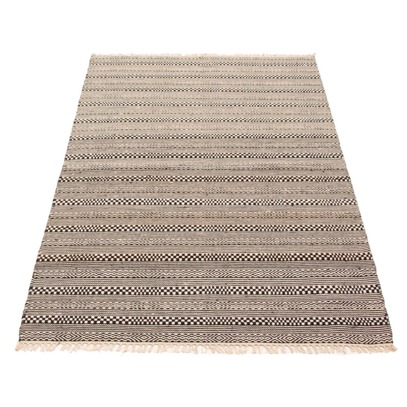 Nevada Black, Cream Kilim 5'0" x 8'0"