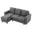 L-shaped 3 Seater Convertible Sofa With Led, Usb And Ottoman-666046892