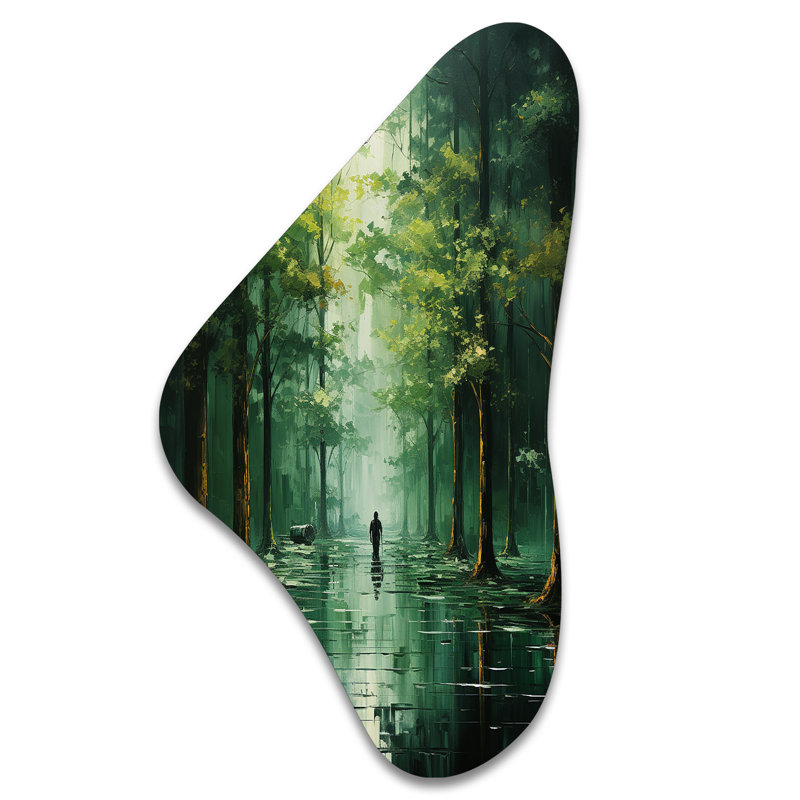 Décoration murale irrégulière en métal Guinda - Forest Boomerang, H 39 po x l 21 po