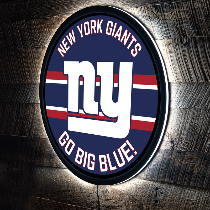 NFL Lighted Round LED Wall Sign Decor, NFL New York Giants