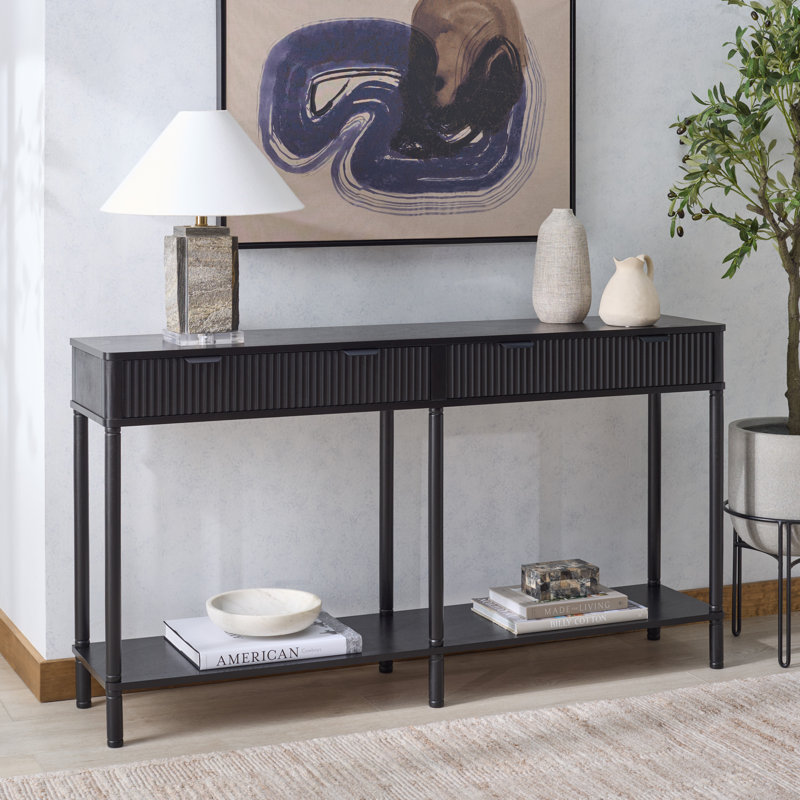 Console 2 tiroirs Thurston, Matte Black