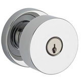 Contemporary Keyed Door Knob with Contemporary Round Rose