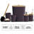 Complete 11 Piece Bathroom Accessory Set with Bamboo Accents, Trash Can, Toilet Brush & 5 Shower Caddies Included-124010464