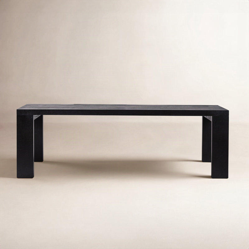 Millie Solid Oak Dining Table, 30" H x 72" L x 72" W, Drifted Matte Black Veneer