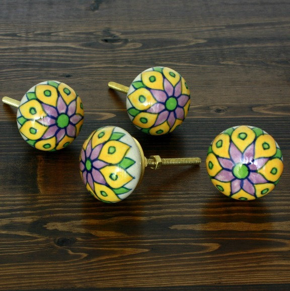 Oversized Hand Painted 1.75" Diameter Round Knob
