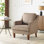 Chaise d'appoint de style Mid-Century moderne en bois massif avec coussin en T de 29 po de largeur 