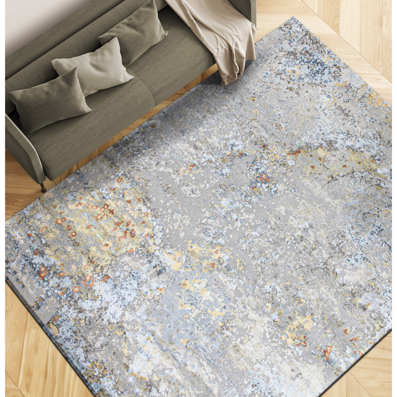 Tapis beige noué à la main de haute qualité, Rectangle 9 pi x 12 pi