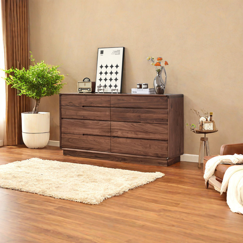 Commode d'appoint simple en noyer noir