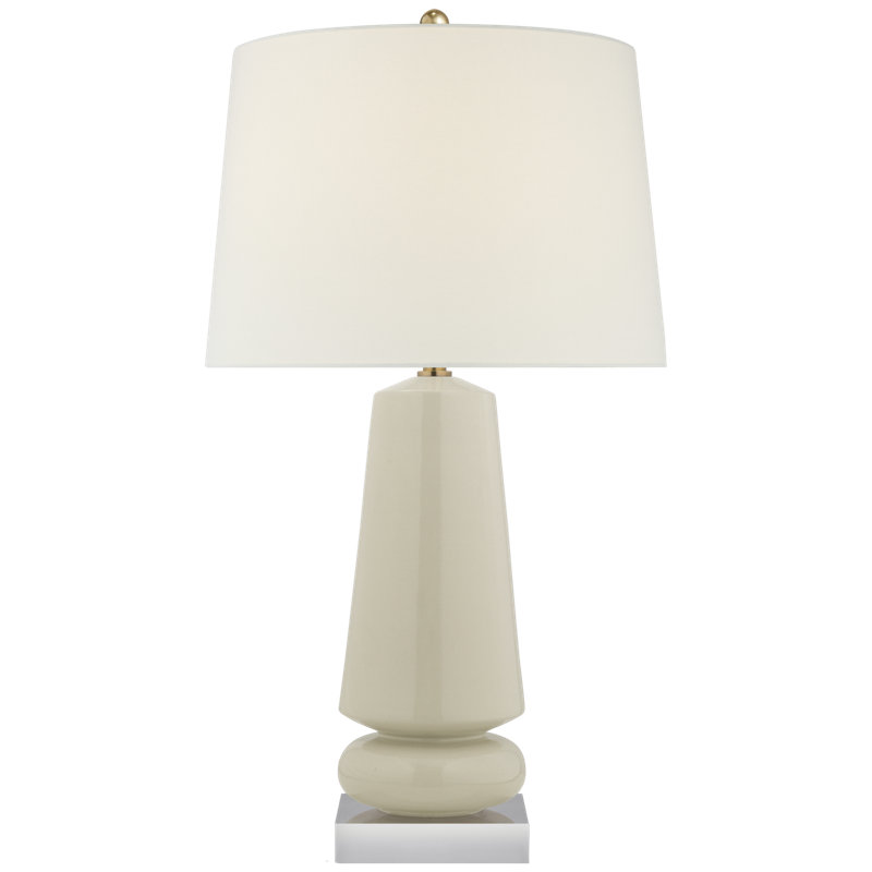 Parisienne Table Lamp, Coconut Porcelain, 35" H x 20" W x 20" D