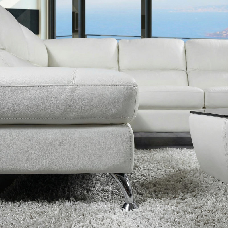 Canapé modulaire rembourré en forme de L Richeson faisant face à la gauche, blanc cassé 98 po x 80 po, Face à la gauche