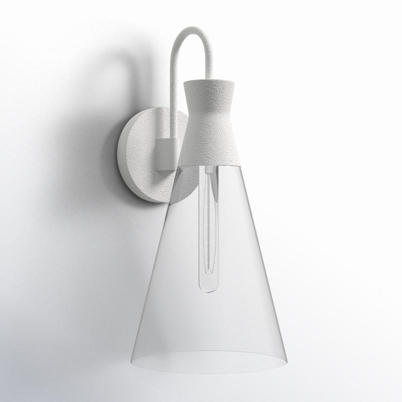 Tonya Steel Armed Sconce, White