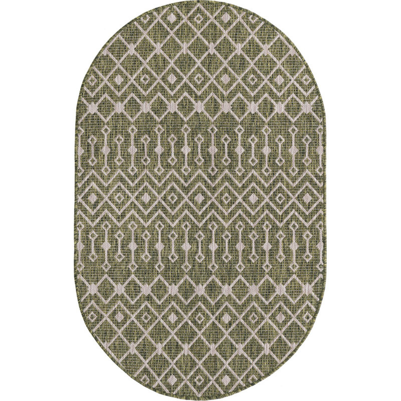 Tapis d'extérieur Preen couleur beige, Ovale 3 pi 3 po x 5 pi 3 po