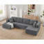 Canapé modulaire en forme de U, canapé modulaire en velours côtelé de style minimaliste moderne-445637707