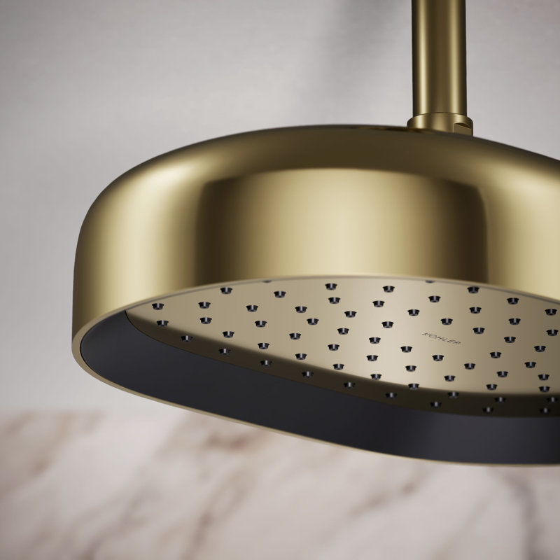 Statement™ 2.5 GPM Oval 12 in. Rainhead with Katalyst Air-Induction Technology, Vibrant French Gold