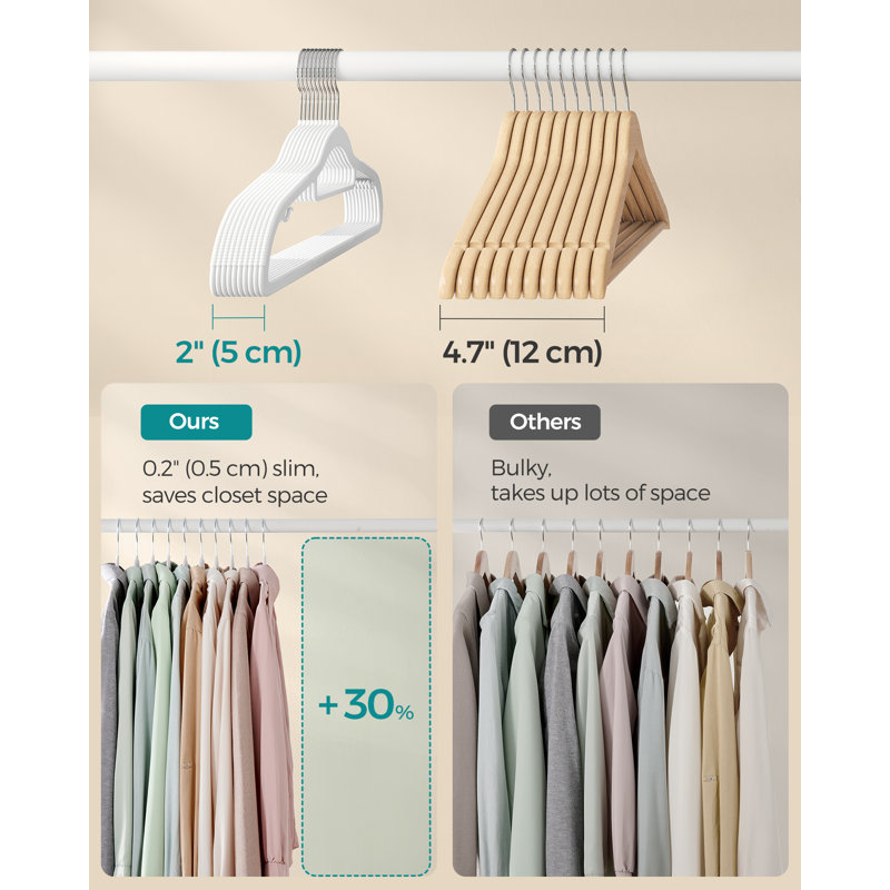 Bletsoe Non-Slip Standard Hanger, 30, White