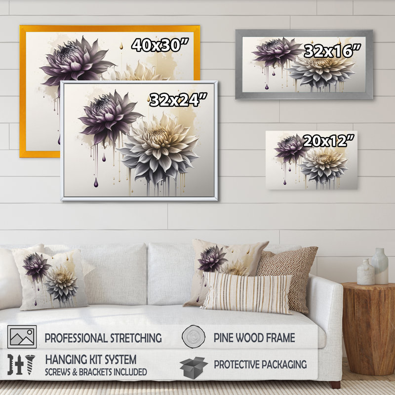 «Dahlia Flower III», reproduction sur toile, L 40 po x H 30 po, Toile tendue