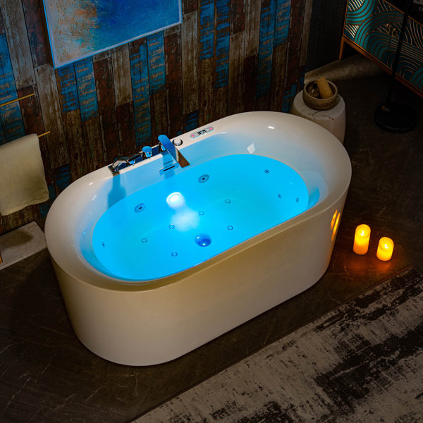 Baignoire Balnéo Ronde Supply24 Florence Avec Massage, Lumière, Chauffage Et Cascade - Neuve
