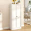 Rangement réglable pour garde-manger de 61 po en métal blanc de 61 po avec 4 tablettes (capacité de 110 lb), organisateur de garde-manger autoportant robuste pour la cuisine, le garde-manger et le salon