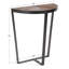 Console demi-ronde Gerhardt en brun rustique, noir