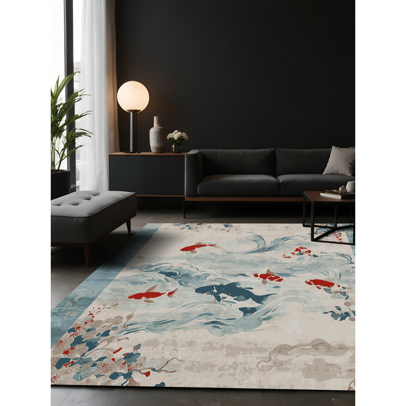 Tapis gris soyeux et moelleux, Carré 5 pi