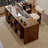 Light walnut L-Shaped Solid Wood desks-108205559