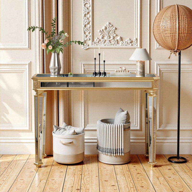 Console rétro à grain de bois rétro pour hall d'entrée, salon, décoration intérieure moderne