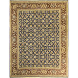 Hand Knotted Oriental Area Rug in Navy/Red