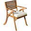 Ensemble repas d'extérieur 3 pièces en bois d'acacia avec coussins crème, teck