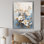 «Blue and White Magnolias Flowers Bloom I», reproduction sur toile