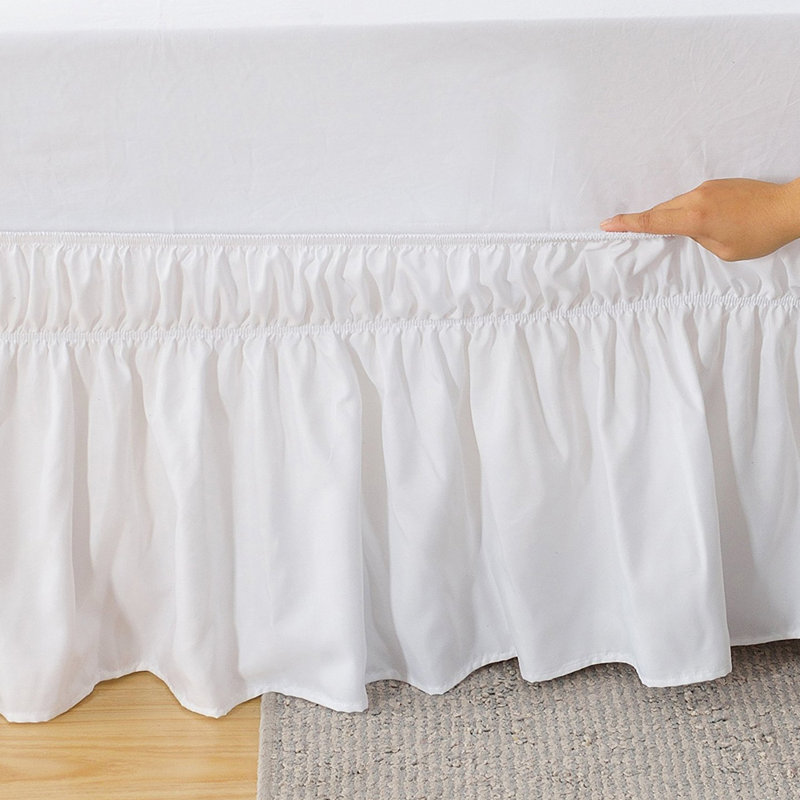 Ruffled Wrap Around Bed Skirt, Twin, White
