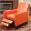 Fauteuil inclinable par pression avec motif floral classique et rembourrage de qualité supérieure